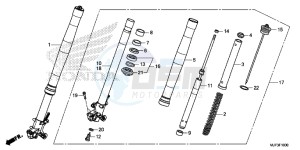 CRF1000DG CRF1000 - Africa Twin - Dual Clutch Europe Direct - (ED) drawing FRONT FORK