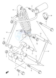 GSX750F (E2) drawing REAR CUSHION LEVER