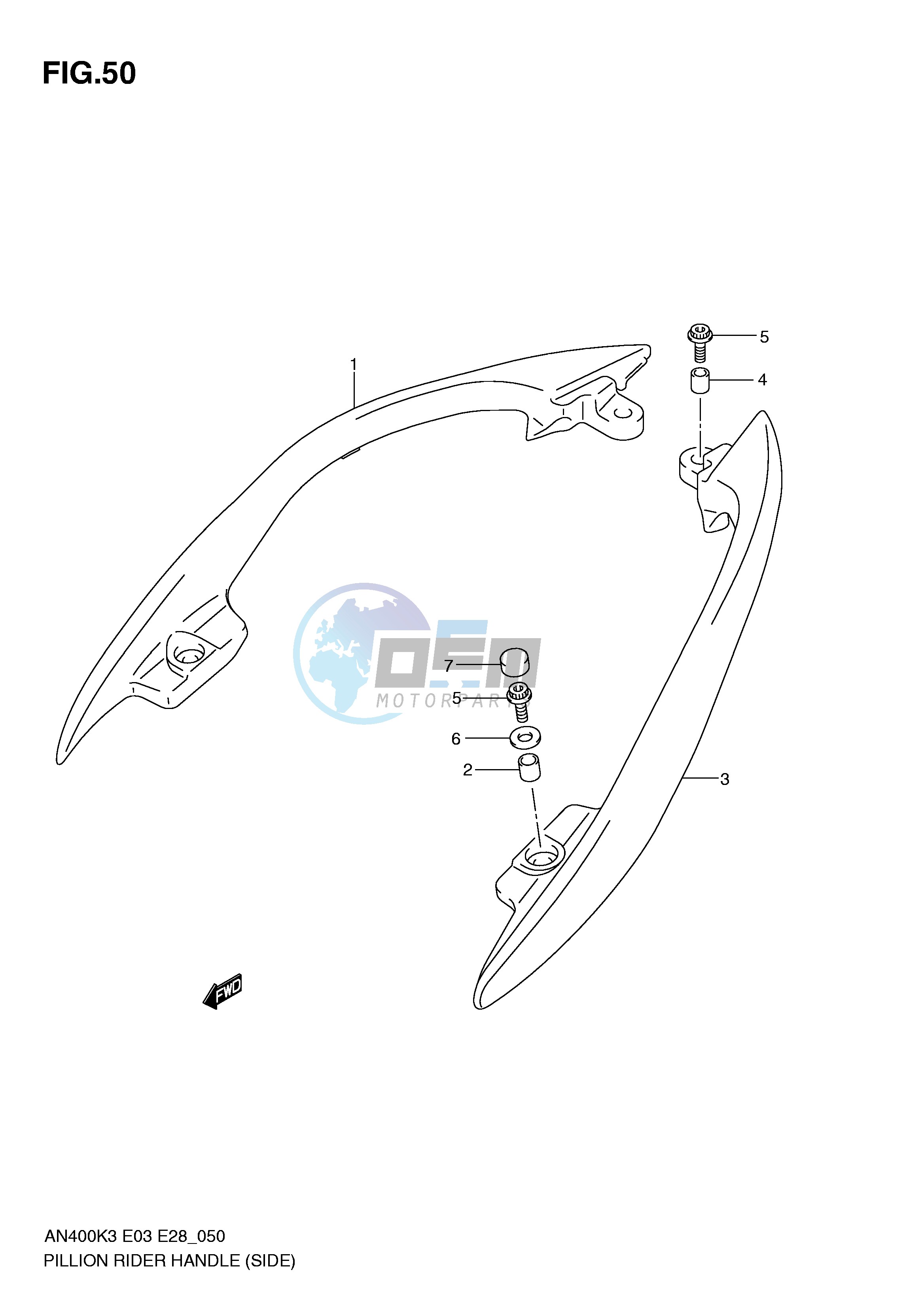 PILLION RIDER HANDLE (SIDE)(MODEL K3)