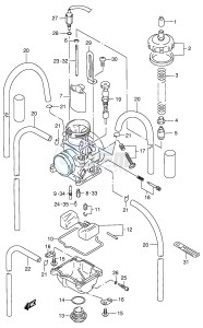 RM125 (E2) drawing CARBURETOR (MODEL X Y)