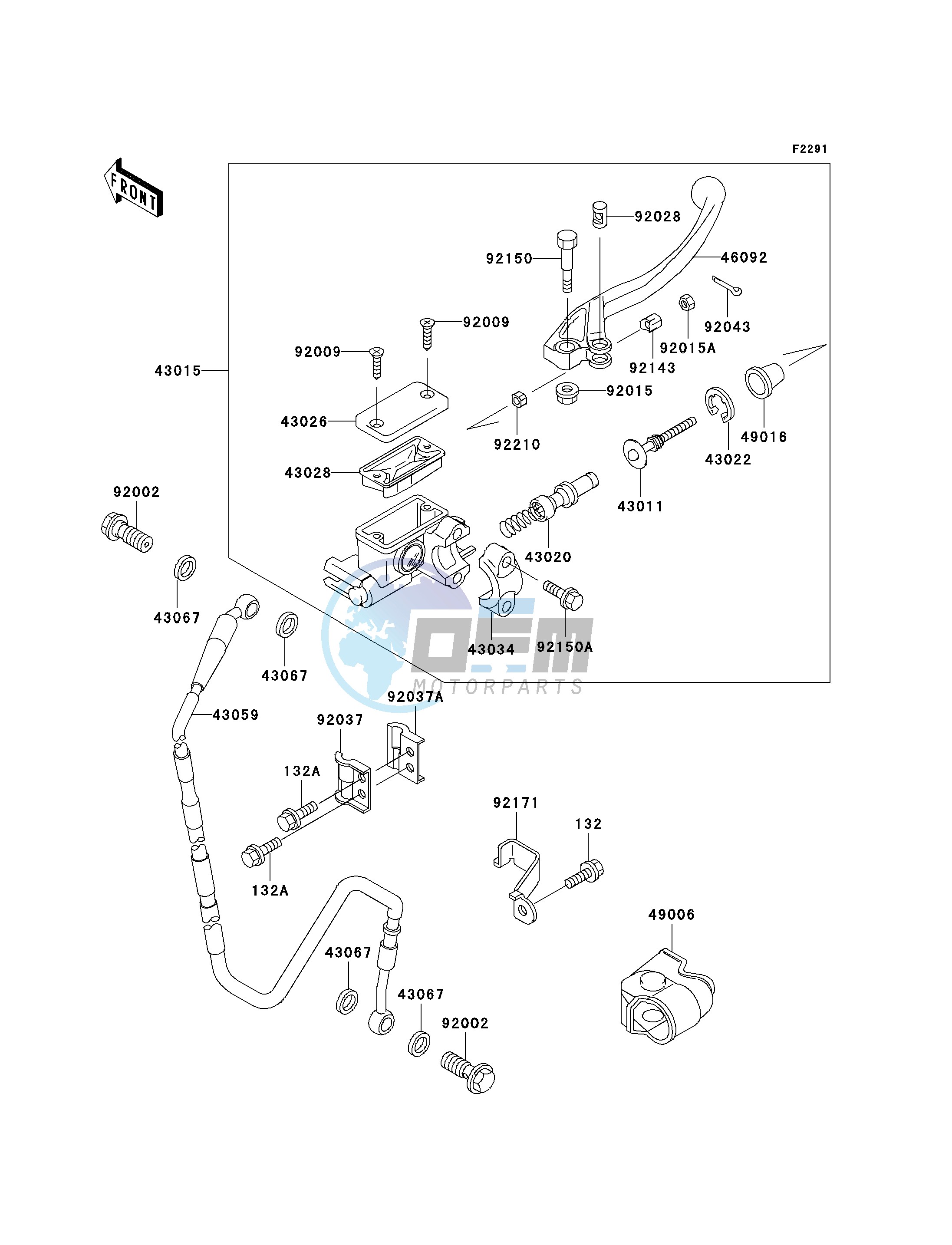 FRONT MASTER CYLINDER-- KX500-E15- -