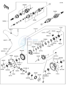 MULE SX 4x4 KAF400HHF EU drawing Drive Shaft-Front