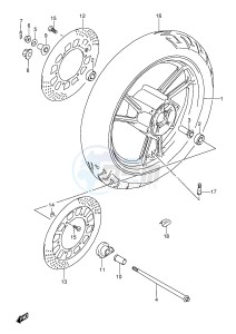 GSX600F (E2) Katana drawing FRONT WHEEL (MODEL J)