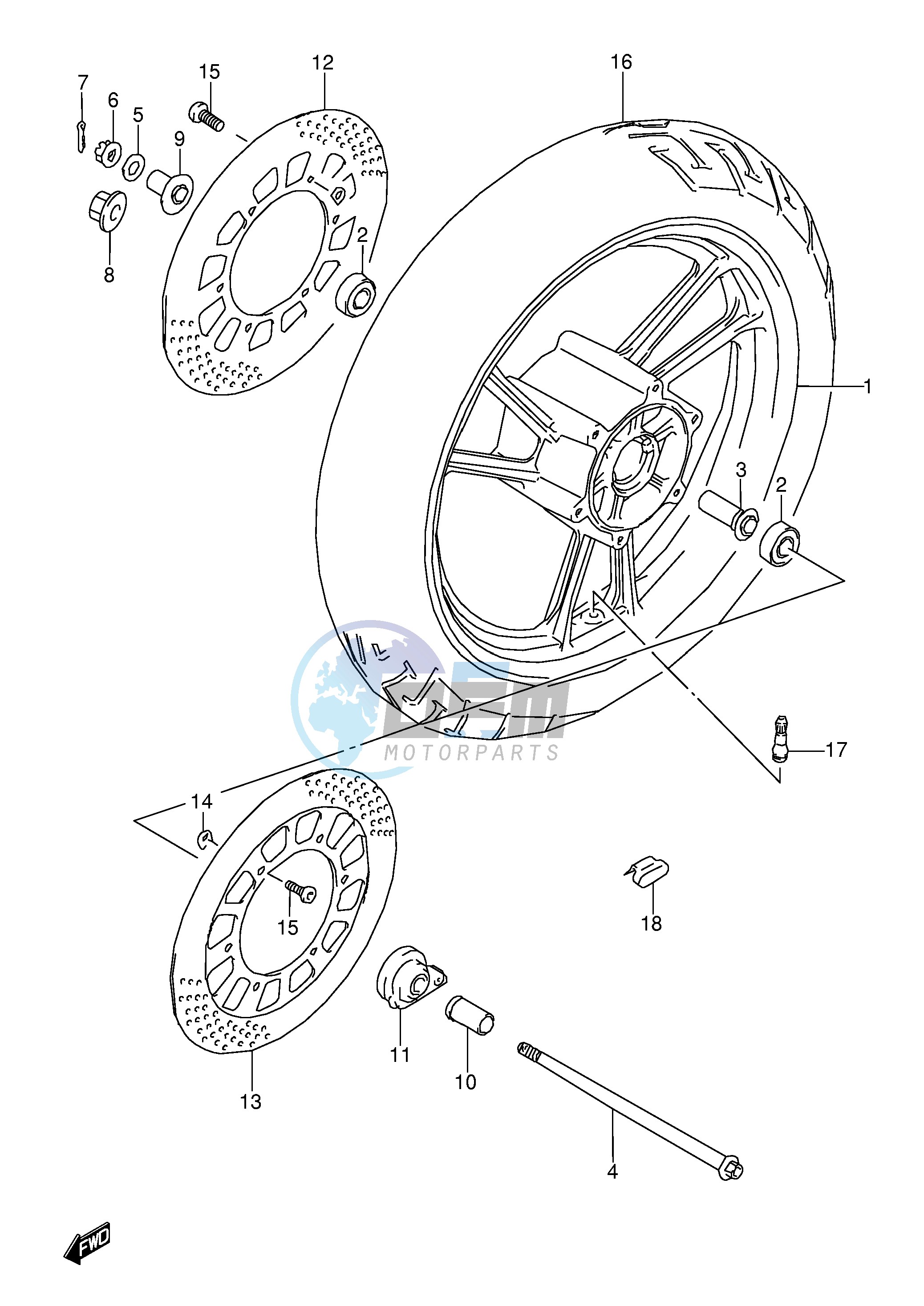 FRONT WHEEL (MODEL J)