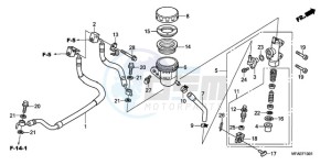 CBF1000TA Europe Direct - (ED / ABS) drawing REAR BRAKE MASTER CYLINDER (CBF1000A/T/S)