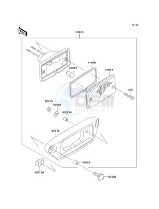 KVF 400 A [PRAIRIE 400 4X4] (A2) [PRAIRIE 400 4X4] drawing TAILLIGHT-- S- -