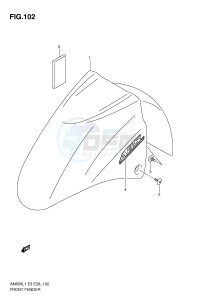 AN650 (E3-E28) Burgman drawing FRONT FENDER (AN650AL1 E28)