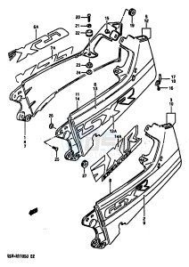 GSX-R1100 (G-H-J) drawing SEAT TAIL COVER (MODEL J)