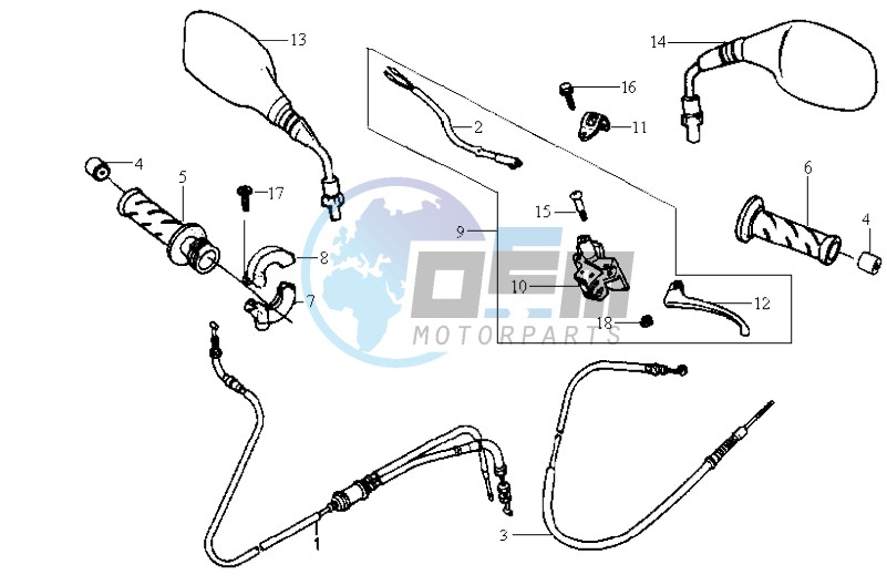 HANDLEBAR / CABLES / BRAKE LEVER