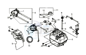 GTS 125 drawing FUEL TANK - FUEL CUT