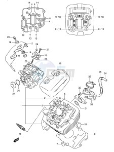 VL250 (E19) drawing CYLINDER HEAD (FRONT)