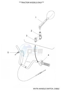 YFM450FWBD YFM45KPHK (BB5L) drawing WVTA HANDLE SWITCH, CABLE