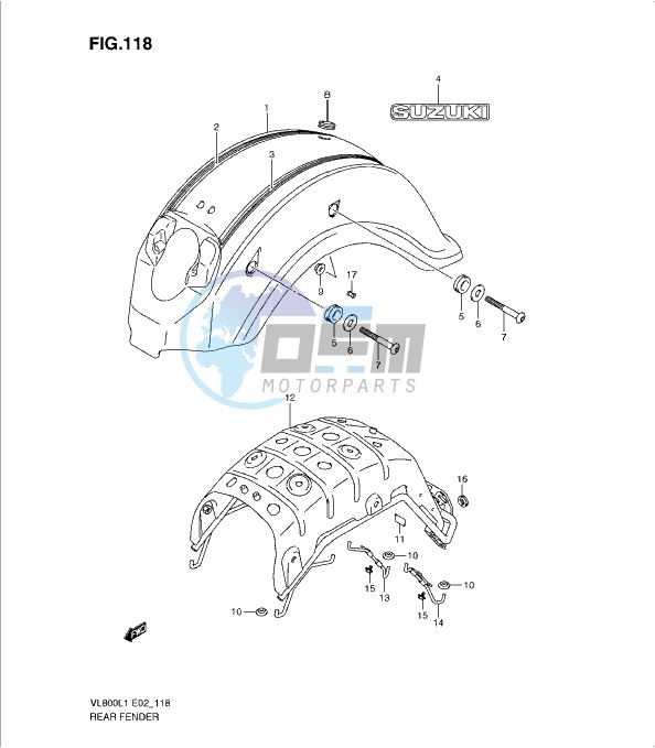 REAR FENDER (VL800CUEL1 E19)
