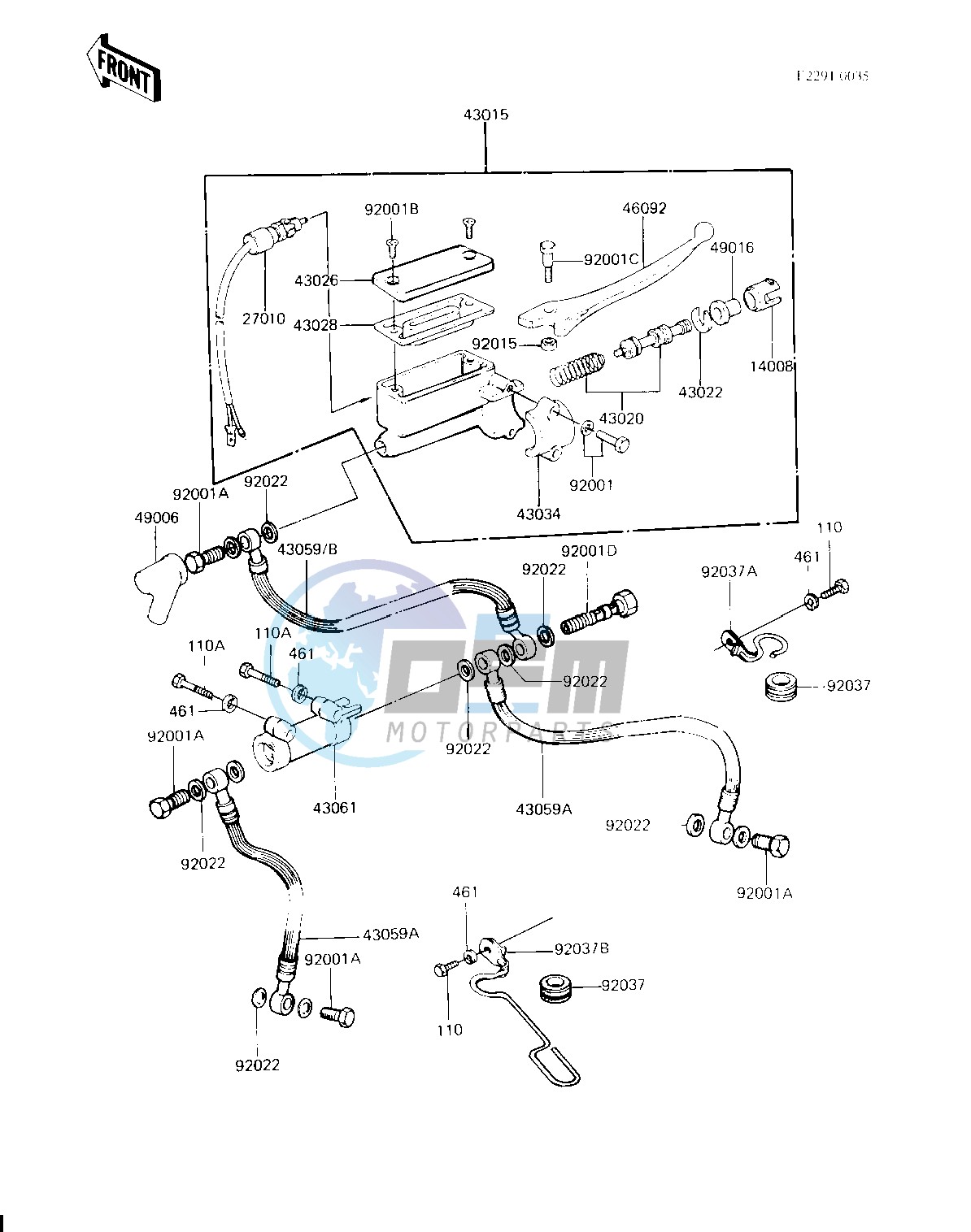 FRONT MASTER CYLINDER -- 81-83 H2_H3_H4- -