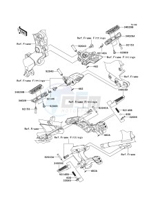 ZG 1400 A [CONCOURS 14 ABS] (8F-9F) A8F drawing FOOTRESTS