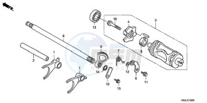 TRX500FAA Australia - (U) drawing GEARSHIFT FORK/GEARSHIFT DRUM