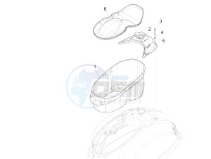 GTS Super 150 ie 4T 3V (APAC) (Au, Ex, Jp, Ri, T, V) drawing Helmet huosing - Undersaddle