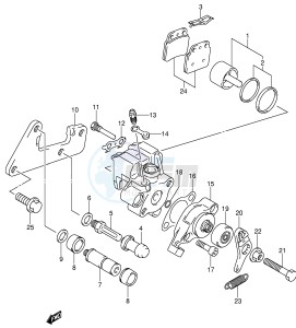 LT-Z400 (E3-E28) drawing REAR CALIPER (MODEL K4 K5 K6 K7)