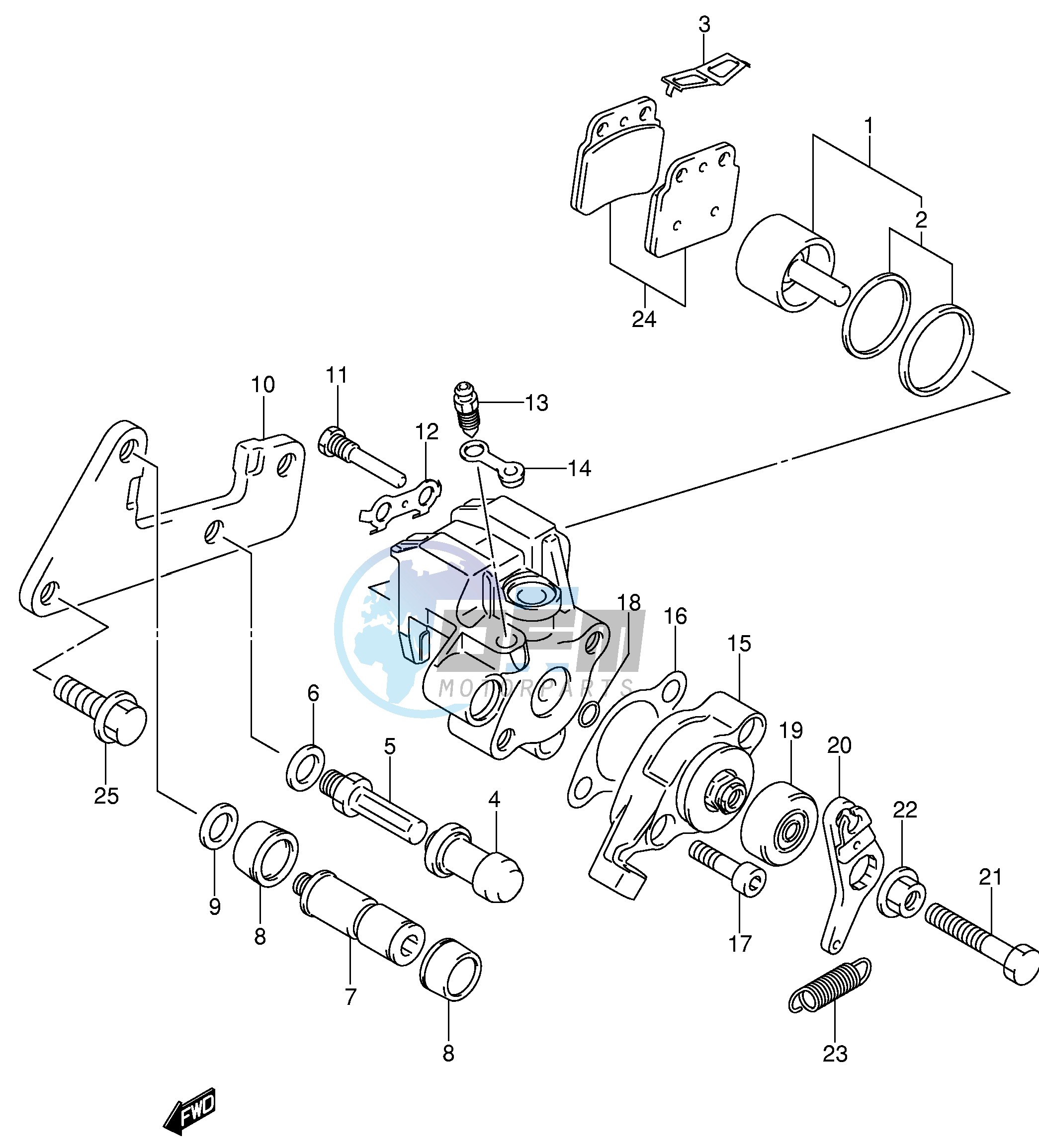 REAR CALIPER (MODEL K4 K5 K6 K7)