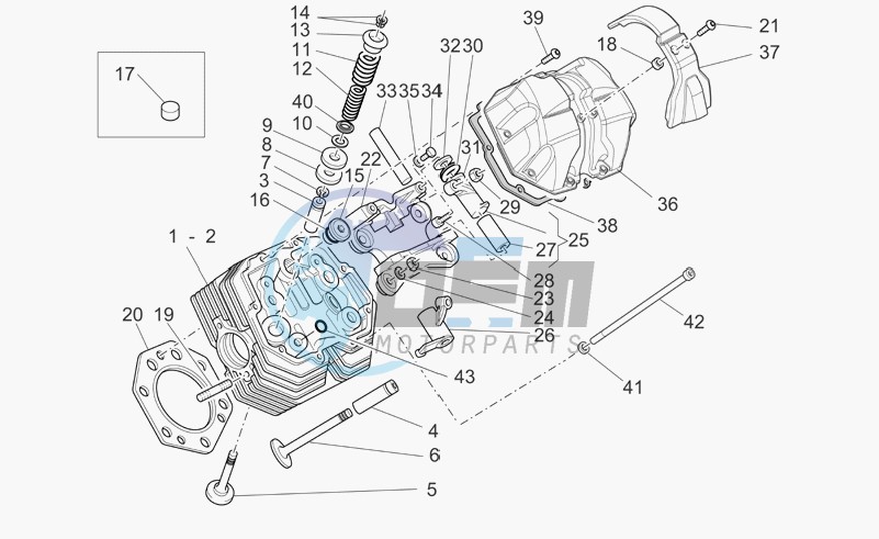 Cylinder head and valves