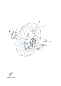 YP125RA (ABS) X-MAX 250 ABS (2DL3) drawing REAR WHEEL