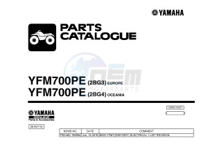 YFM700FWAD YFM700PE GRIZZLY 700 EPS (2BG3 2BG4) drawing .1-Front-Page