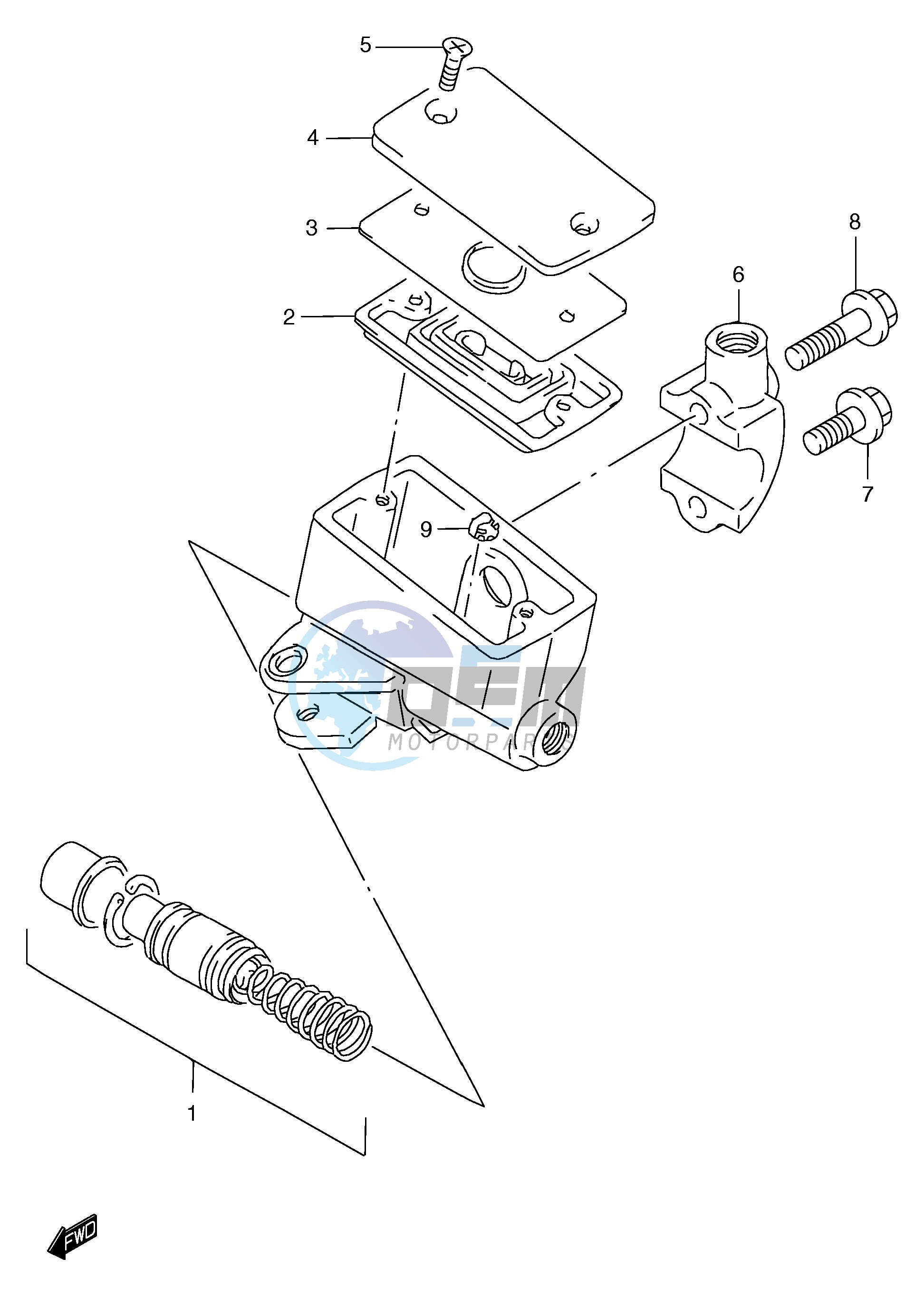 FRONT MASTER CYLINDER (GSF1200T V W X Y ST SV SW SX SY)