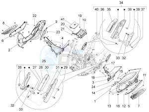 BV 350 4T 4V ie E3 ABS (USA) Usa drawing Central cover - Footrests