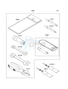 KLF250 KLF250A7F EU GB drawing Owner's Tools