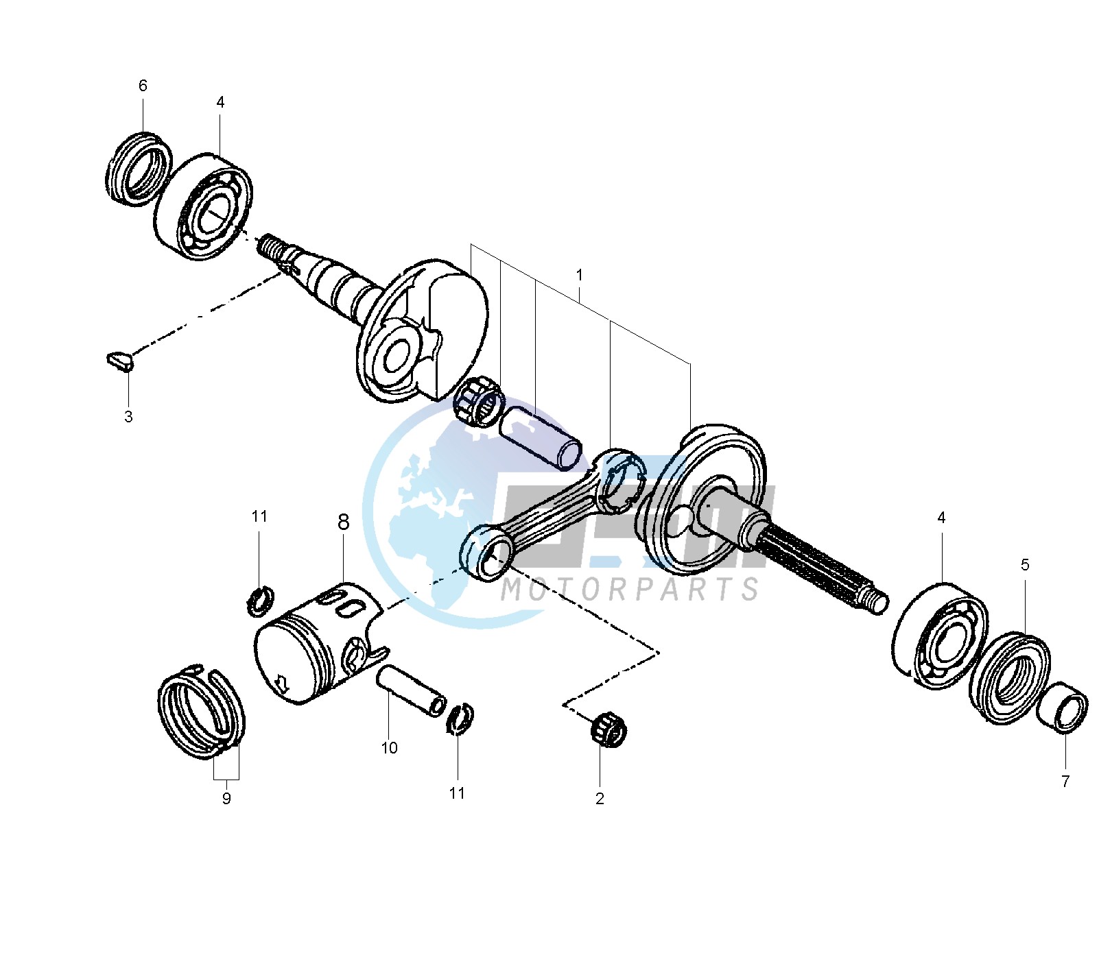 CRANKSHAFT AND PISTON