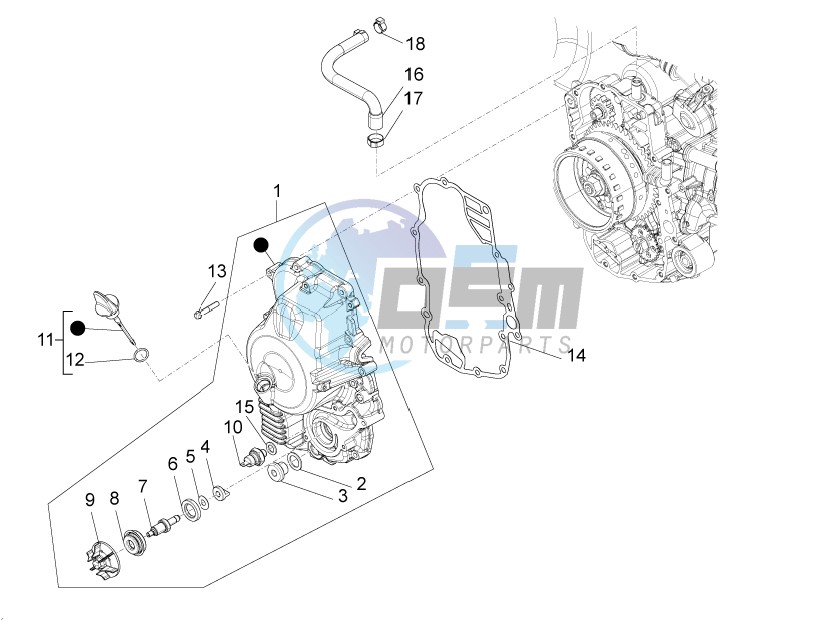 Flywheel magneto cover - Oil filter