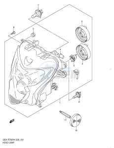 GSX-R750 (E2) drawing HEADLAMP (E24)