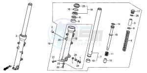 XL1000VA drawing FRONT FORK (XL1000V)