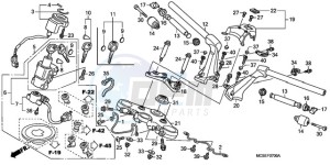 ST1300A9 France - (F / ABS CMF MME) drawing HANDLE PIPE/TOP BRIDGE