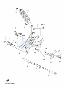 YFM90R (BD3J) drawing REAR ARM