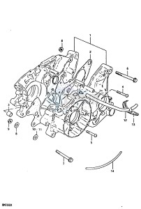 RM100 (N-T-X) drawing CRANKCASE