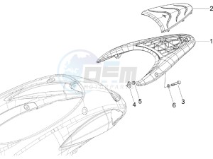 Liberty 125 4t e3 (UK) UK drawing Rear luggage rack