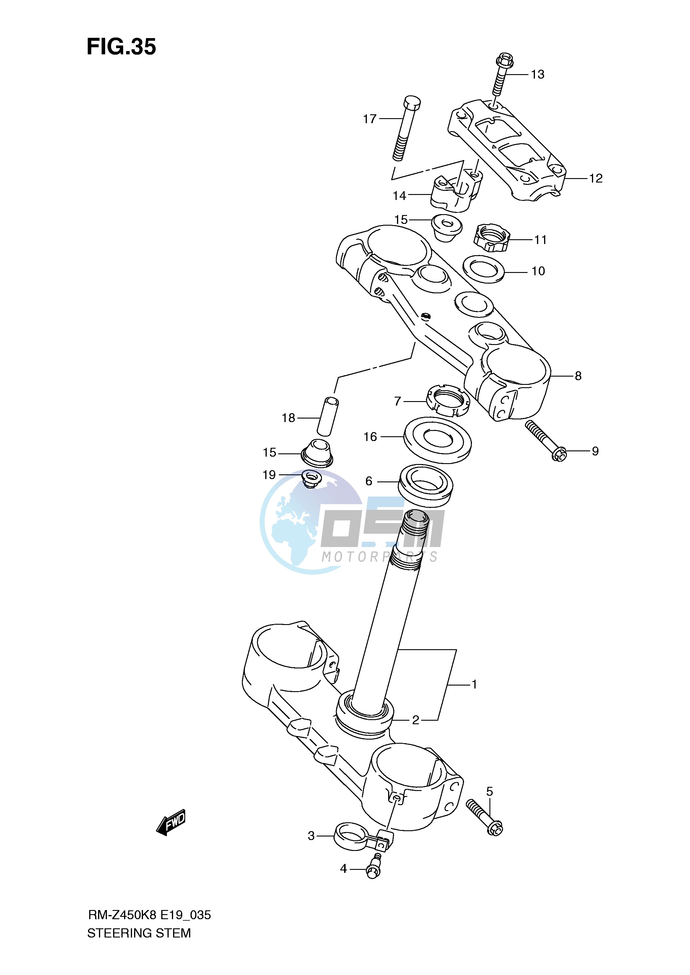 STEERING STEM (RM-Z450K8 K9 L0)