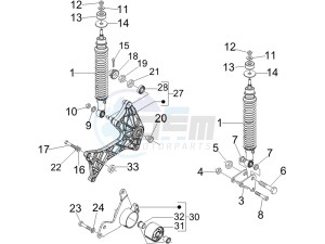 GTV 250 ie UK drawing Rear suspension - Shock absorber - s