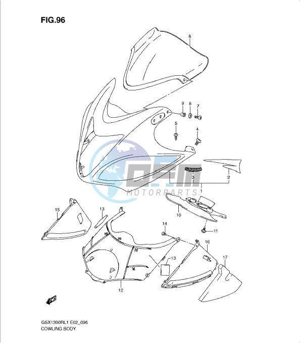 COWLING BODY (GSX1300RUFL1 E19)