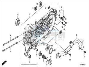 NSC110MPDH UK - (E) drawing LEFT CRANKCASE