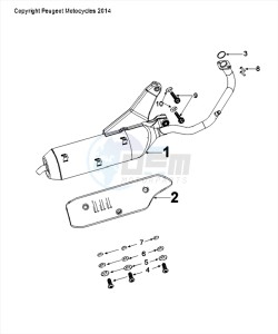 DJANGO 50 4T EVASION drawing EXHAUST SYSTEM