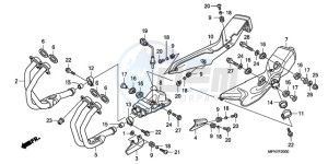 CB1000RAA France - (F / ABS CMF) drawing EXHAUST MUFFLER