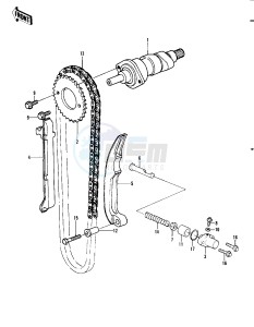 KLT 250 A [KLT250] (A1) [KLT250] drawing CAMSHAFT_CHAIN_TENSIONER -- 82 A1- -