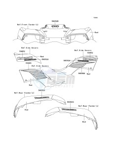 KVF650 D [BRUTE FORCE 650 4X4] (D1) D1 drawing DECALS-- RED- -