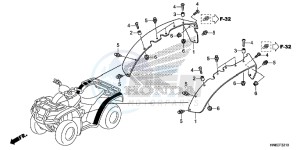 TRX680FAF TRX680 Europe Direct - (ED) drawing OVER FENDER