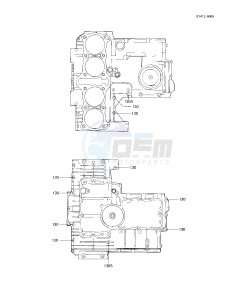 KZ 1100 A [SHAFT] (A1-A3) [SHAFT] drawing CRANKCASE BOLT & STUD PATTERN