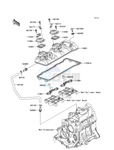 NINJA_ZX-6R ZX600P8F FR GB XX (EU ME A(FRICA) drawing Cylinder Head Cover