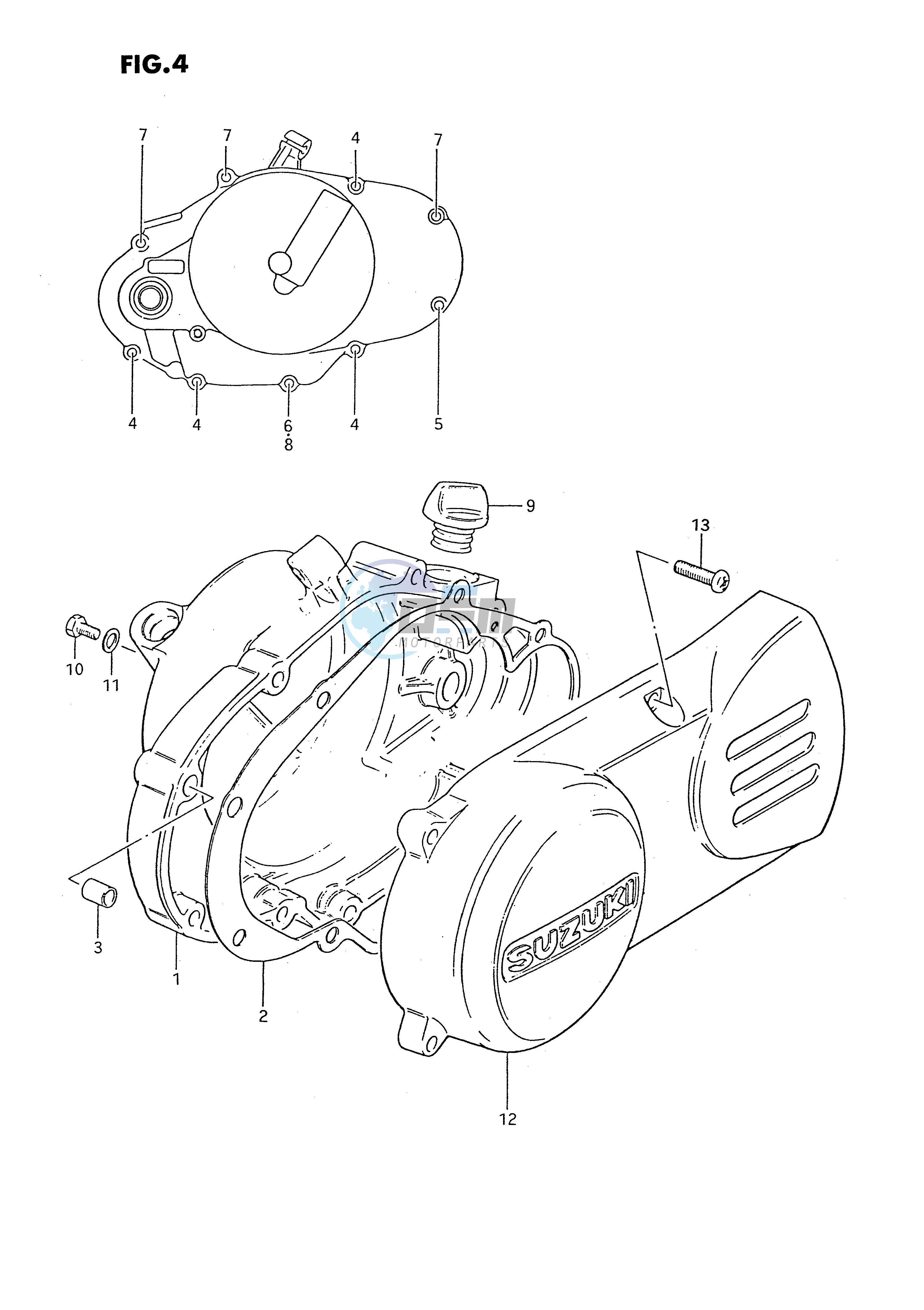 CRANKCASE COVER (MODEL D H L M R)