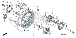 CB600F39 UK - (E / MKH ST) drawing REAR WHEEL